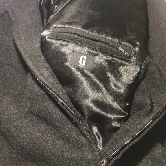 NWT Guess Large Charcoal Zipup Wool/Nylon Coat - Picture 11 of 15